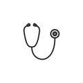 Stethoscope Flat Icon Vector, Symbol or Logo.