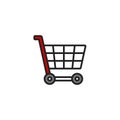 Shopping Cart Flat Icon Vector, Symbol or Logo. Royalty Free Stock Photo