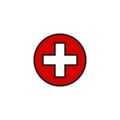 Medical Cross Flat Icon Vector, Symbol or Logo.