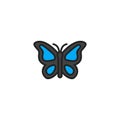 Butterfly Flat Icon Vector, Symbol or Logo. Royalty Free Stock Photo