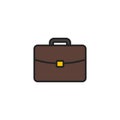 Briefcase Flat Icon Vector, Symbol or Logo. Royalty Free Stock Photo