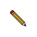 Pencil Flat Icon Vector, Symbol or Logo.