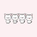 Collection of cute cartoon cats in different poses. Royalty Free Stock Photo