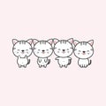 Collection of cute cartoon cats in different poses.