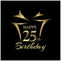 Happy Birthday twenty five years. Elegant design with number.