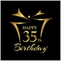 Happy Birthday thirty five years. Elegant design with number.