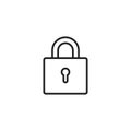 Lock Outline Vector Icon, Symbol or Logo.