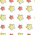 Seamless pattern with cartoon stars