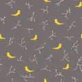 Cute pattern with birds and vines.