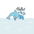 Cute dolphins say Hello!.