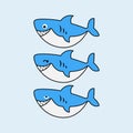 Sharks catoon characters in vector Royalty Free Stock Photo