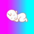 Web. Baby sleeps. Baby logo. Vector of a chest child