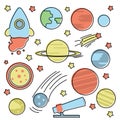 Space collection with planets