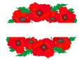 Web. Vector background banner with red poppies.