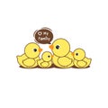 Happy duck family. Duck and ducklings cartoon . Royalty Free Stock Photo