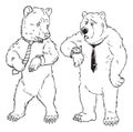 Funny bear business man