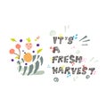 Colorful illustration about the first harvest.