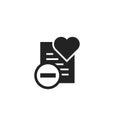 Remove from Wish List Glyph Vector Icon, Symbol or Logo.