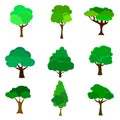 Web. Set of abstract stylized trees. Natural illustration