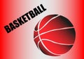 Silhouette of a basketball ball. Dots, lines, triangles, text, color effects and background on a separate layers Royalty Free Stock Photo