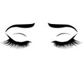 Web Illustration with woman`s eyes, eyebrows and eyelashes. Makeup Look. Tattoo design. Royalty Free Stock Photo