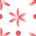 Vector red fllower seamless repeat pattern