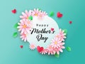 ÃÂappy Mothers Day background with beautiful paper cut chamomile flowers