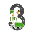 I`m 3 Years Old Birthday Boy Garbage Truck T-shirt. Royalty Free Stock Photo