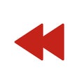 Backward arrows flat icon