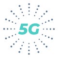 5g wireless mobile internet standard flat emblem