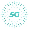 5g wireless mobile internet standard flat emblem