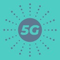 5g wireless mobile internet standard flat emblem