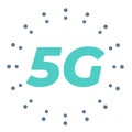 5g wireless mobile internet standard flat emblem