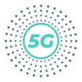 5g wireless mobile internet standard flat emblem