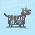 Adopta un Perro, Adopt a Dog, Vector icon with dog shape