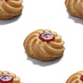 Seamless pattern of shortbread cookie Royalty Free Stock Photo