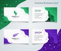 Green Purple Abstract creative business card business marketing