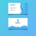 Blue Abstract creative business card business marketing