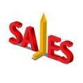 Sales rising stock illustration business Royalty Free Stock Photo