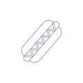 Vector hot dog for coloring. Illustration for children coloring book Royalty Free Stock Photo