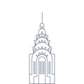 Vector Chrysler Building for coloring. Illustration for children coloring book