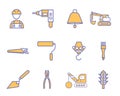 Construction sing symbol- vector icon set for your website or mobile apps Royalty Free Stock Photo