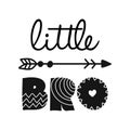 Little Bro, lil Brother - Scandinavian style illustration text for clothes. Royalty Free Stock Photo