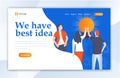 Team Work For Idea Ui Web Design Landing page template for