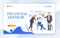Financial Adviser Agency Website landing Page Template Modern Flat Illustration Vector Ui Template