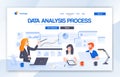 Data Analysis Agency Landing Page Design. Modern flat design vector illustration concepts of web page design for website Royalty Free Stock Photo