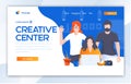 Creative Center website template design. Vector illustration concept of web page design for website and mobile website dev