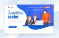 Co-working Center Landing page website template designs. Modern illustration concepts For Web UI