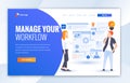 Manage Your Workflow Modern flat design illustration concepts of web page design for website