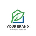 Creative simple Green house logo vector Royalty Free Stock Photo